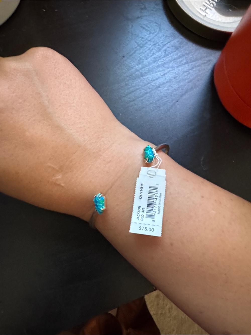 Kendra Scott Silver Bracelet with Teal Blue Stones